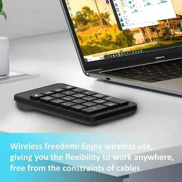 Alt view image 2 of 7 - WISDUM Wireless USB & Typec Number Pad, Enhanced Efficiency 23 Keys Numeric Keypad Upgraded Version of 10 Key USB Keyboard Financial Accounting Numpad for Laptop, PC, Notebook, Desktop,Surface Pro