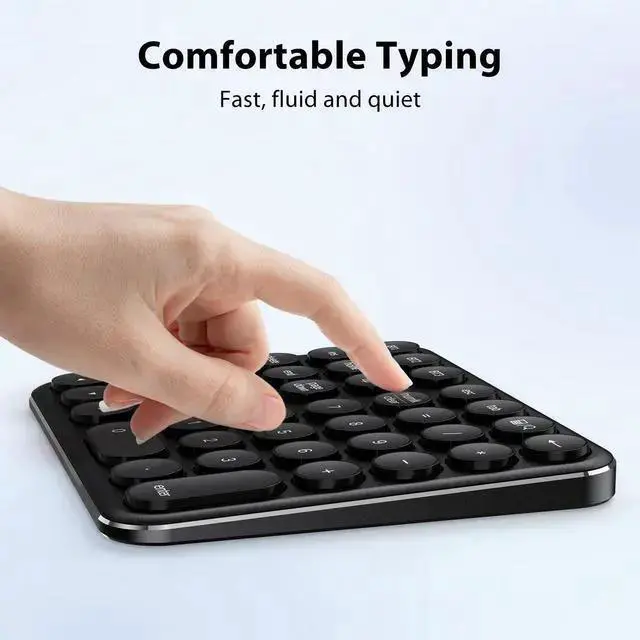 Alt view image 5 of 7 - WISDUM Bluetooth Number Pad, Multi-Device Wireless Numeric Keypad, USB-C Rechargeable, 35 Keys Portable Numpad for Data Entry, Financial Accounting, Compatible with Laptop, Mac, iMac, Tablet, PC