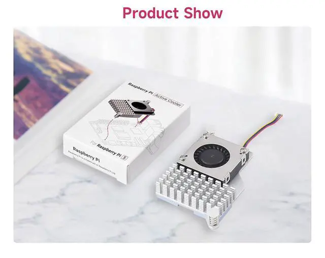 Alt view image 5 of 7 - Official Active Cooler for Raspberry Pi 5, Combines an Aluminium Heatsink with a Temperature-Controlled Blower Fan to Accelerate Heat Dissipation