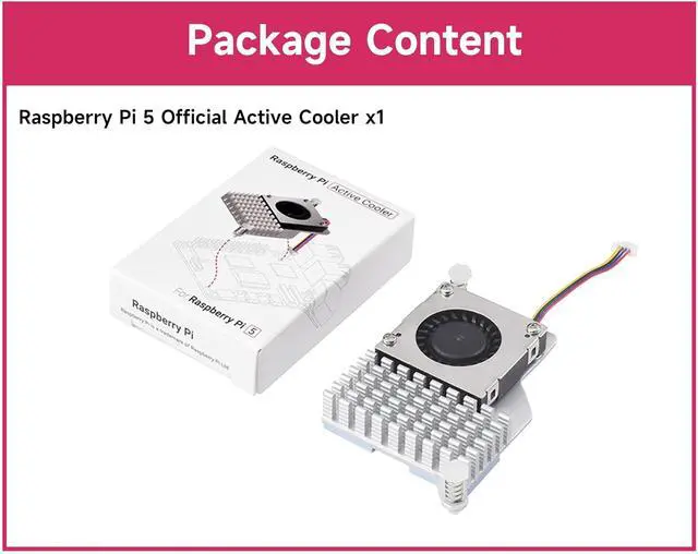 Alt view image 7 of 7 - Official Active Cooler for Raspberry Pi 5, Combines an Aluminium Heatsink with a Temperature-Controlled Blower Fan to Accelerate Heat Dissipation