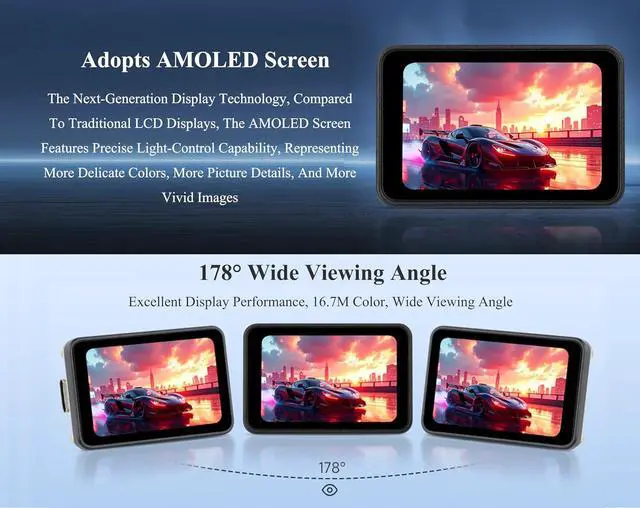 Alt view image 3 of 7 - RP2350 1.64inch AMOLED Touch Display Development Board, 280x456, QSPI Interface, Onboard Accelerometer and Gyroscope Sensor, Dual-Core and Dual-Architecture Processor, Rich Functions, with Header