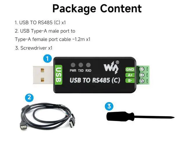 Alt view image 7 of 7 - USB to RS485 Bidirectional Converter, with FT232RNL Stable Chip, Industrial Grade Isolated Adapter, with Isolated Transceiver and TVS Protection Circuits, etc. Up to 1.2km RS485 Transmission Distance