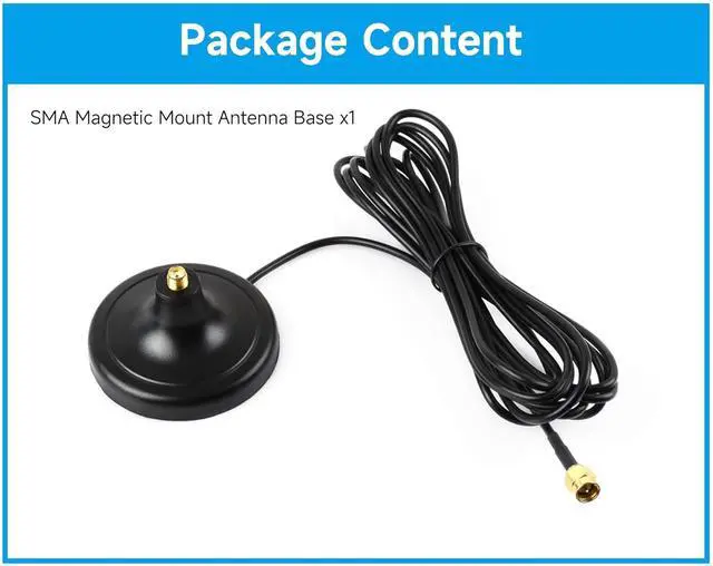 Alt view image 4 of 4 - SMA Magnetic Mount Antenna Base, SMA Connector, 3m Coaxial Cable, Compatible with Multiple GNSS Positioning Modules