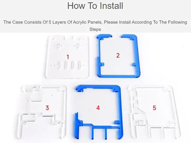 Alt view image 6 of 7 - Transparent and Blue Acrylic Case for Raspberry Pi 5, Supports Installing Official Active Cooler
