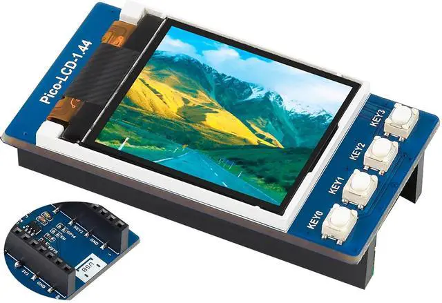 Main image of waveshare 1.44inch LCD Display Module for Raspberry Pi Pico, 128×128 Resolution TFT Display Panel 65K RGB Display Color Clear and Colorful Display Effect SPI Interface 3.15V ~ 5V