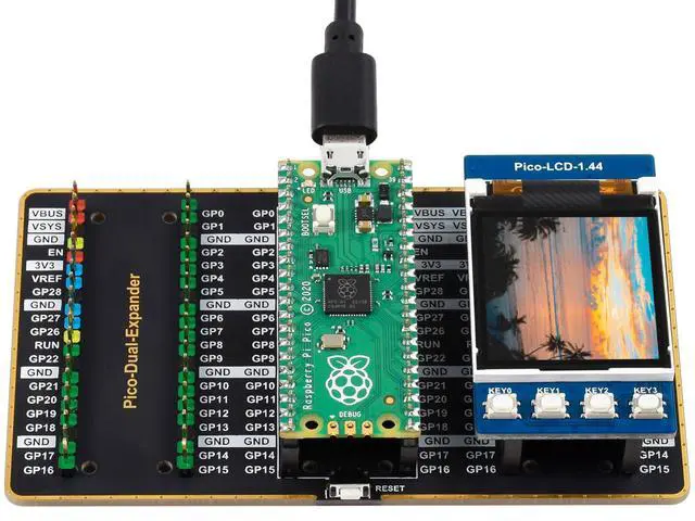 Alt view image 2 of 7 - waveshare 1.44inch LCD Display Module for Raspberry Pi Pico, 128×128 Resolution TFT Display Panel 65K RGB Display Color Clear and Colorful Display Effect SPI Interface 3.15V ~ 5V