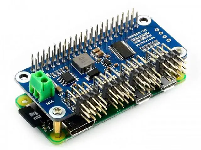 Alt view image 4 of 6 - Servo Driver HAT (B) for Raspberry Pi4B/3B+/3B/2B/B+/A+/Zero/Zero W/WH and Jetson Nano, 16-Channel or PWM Output 12-bit I2C Interface,Onboard Standard Servo Interface Right Angle Pinheader