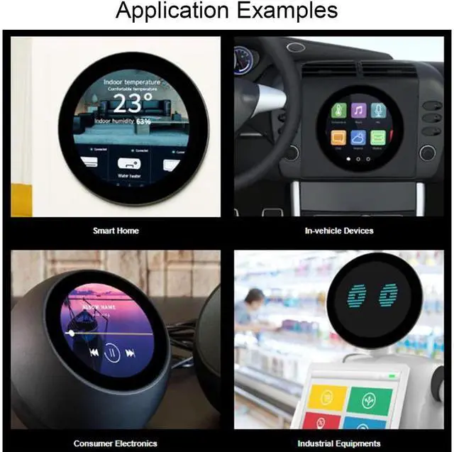 Alt view image 7 of 7 - waveshare 3.4inch Round Touch Display 800 x 800 IPS LCD Screen DSI Interface, 10-Point Capacitive Touch Control, Compatible with Raspberry Pi 4B/3B+/3A+, Compute Module 3+/Compute Module 4