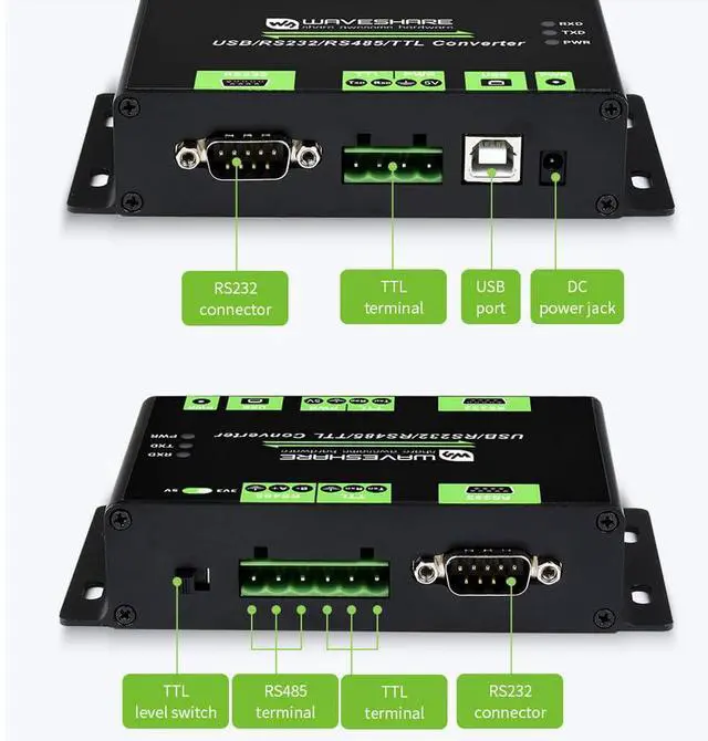 Alt view image 5 of 7 - waveshare Industrial Isolated Multi-Bus Converter, USB / RS232 / TTL to RS232 / 485 / TTL Adapter Converter with FT232RL Chip, Support Win7/8/8.1/10, Linux, Android, Wince, and so on