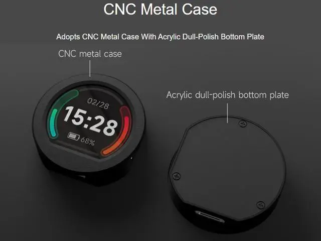 Alt view image 4 of 7 - RP2040 MCU Microcontroller Development Board with 0.99inch Round LCD 128×115 Pixels IPS LCD Display, Accelerometer and Gyroscope Sensor, Type-C Interface, Adopts CNC Metal Case