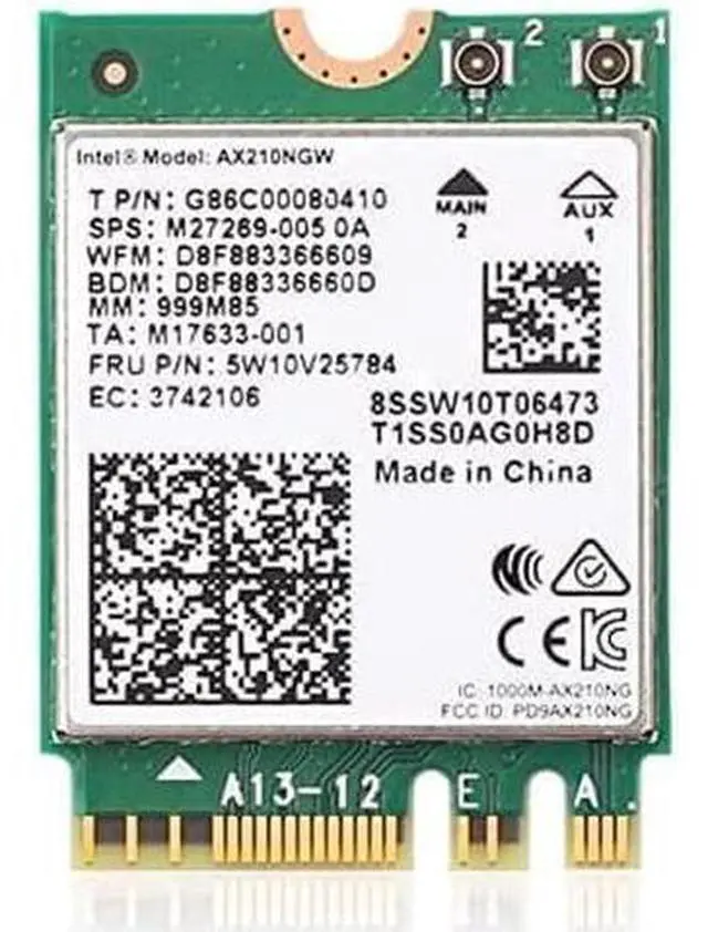 Main image of WiFi 6E AX210NGW WiFi Card, 6G/5.8G/2.4Ghz Tri-Band, Bluetooth5.2, 802.11AX Internal Network Card for PC with MU-MIMO, Ultra-Low Latency, Support Windows10,11 (64bit)
