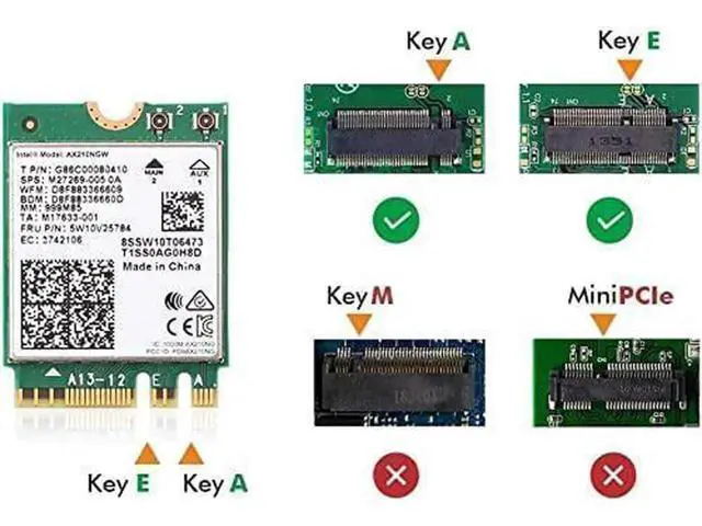 Alt view image 5 of 7 - WiFi 6E AX210NGW WiFi Card, 6G/5.8G/2.4Ghz Tri-Band, Bluetooth5.2, 802.11AX Internal Network Card for PC with MU-MIMO, Ultra-Low Latency, Support Windows10,11 (64bit)