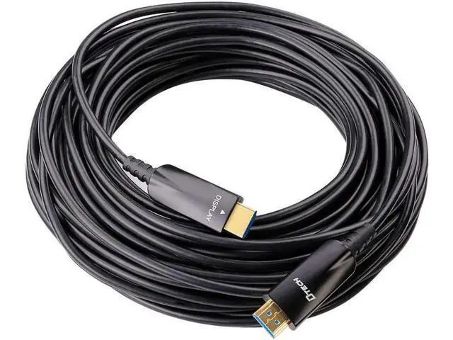 Alt view image 2 of 6 - DTech 50ft Fiber Optic HDMI Cable with 4K 60Hz 1080p HD Video 3D ARC HDCP CEC High Speed Supported (50 Feet, Black)