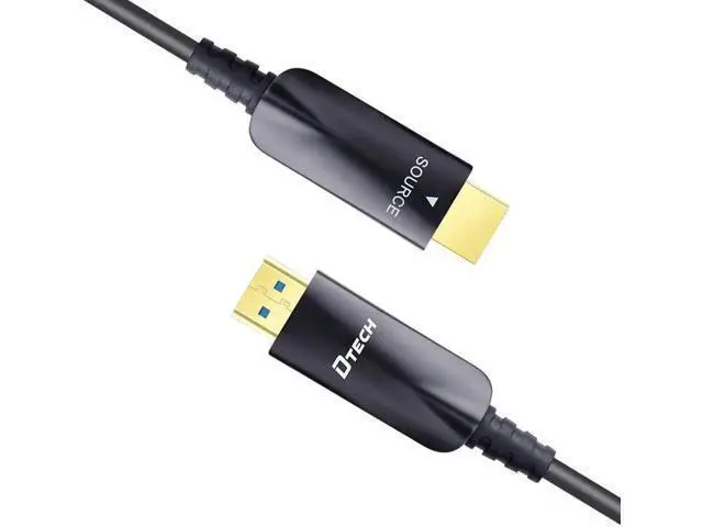 Alt view image 4 of 6 - DTech 50ft Fiber Optic HDMI Cable with 4K 60Hz 1080p HD Video 3D ARC HDCP CEC High Speed Supported (50 Feet, Black)