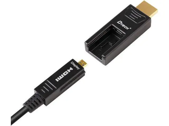 Alt view image 4 of 7 - DTech 32 Feet Fiber Optic HDMI Cable 4K 60Hz YUV 444 18Gbps Ultra HD with Dual Connector Micro to Standard HDMI Cord for TV Projector Computer Monitor (10 Meters)