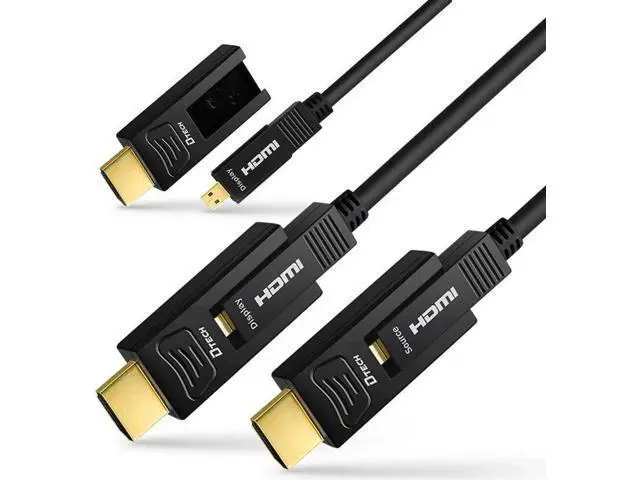 Alt view image 7 of 7 - DTech 32 Feet Fiber Optic HDMI Cable 4K 60Hz YUV 444 18Gbps Ultra HD with Dual Connector Micro to Standard HDMI Cord for TV Projector Computer Monitor (10 Meters)