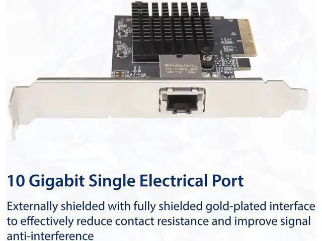 Alt view image 3 of 6 - Syba 1 Port 10 Gigabit Ethernet Network Card - PCIe x4 10Gb 10GBASE-T NIC AQTION AQC107-10Gbps Ethernet PCI-Express x4 Adapter SD-PEX24055
