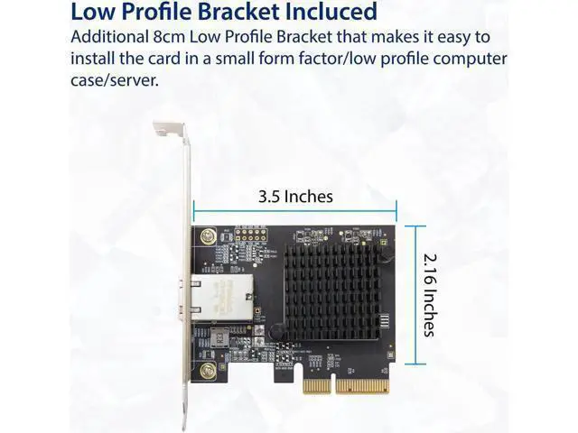 Alt view image 2 of 6 - Syba 1 Port 10 Gigabit Ethernet Network Card - PCIe x4 10Gb 10GBASE-T NIC AQTION AQC107-10Gbps Ethernet PCI-Express x4 Adapter SD-PEX24055