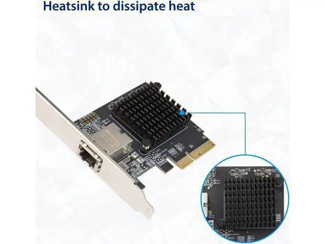 Alt view image 4 of 6 - Syba 1 Port 10 Gigabit Ethernet Network Card - PCIe x4 10Gb 10GBASE-T NIC AQTION AQC107-10Gbps Ethernet PCI-Express x4 Adapter SD-PEX24055
