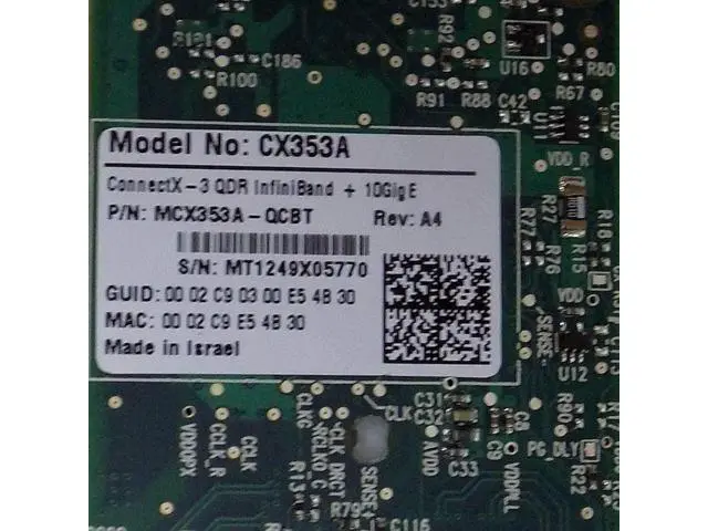 Alt view image 3 of 3 - Mellanox ConnectX-3 VPI - Network adapter - PCI Express 3.0 x8 - 10 GigE, InfiniBand, 40 Gigabit LAN MCX353A-QCBT