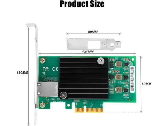 Alt view image 4 of 6 - 10Gb Network Card with Aquantia AQtion AQC107 Chip, 10GB/5GB/2.5GB/1000M PCIe Ethernet Adapter Single RJ45 Port Support Linux,Ubuntu,Windows, MAC OS