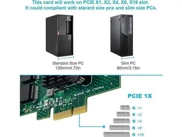 Alt view image 5 of 7 - Dual-Port PCIe Gigabit Ethernet Server Adapter with NetXtreme BCM5720-2P Chipset PCI Express 1000M Network LAN Card for Windows Sever Linux Ubuntu VMware