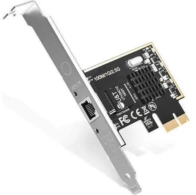 Main image of 2.5GBase-T PCIe Network Adapter with 1 Port, 2500/1000/100Mbps PCI Express Gigabit Ethernet Card RJ45 LAN Controller Support Windows Server/Windows/Linux, Standard and Low-Profile Brackets Included