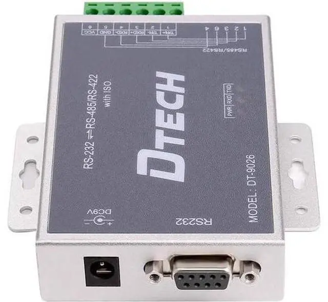 Alt view image 2 of 7 - DTECH Active Isolated RS232 to RS485 RS422 Converter with RJ45 Serial Port Terminal Board Power Adapter DB9 Cable Optical Isolation Protection 2.5kV