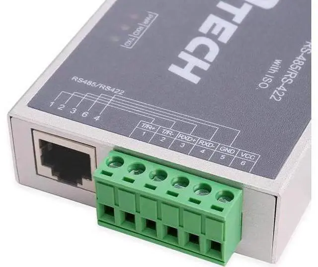 Alt view image 5 of 7 - DTECH Active Isolated RS232 to RS485 RS422 Converter with RJ45 Serial Port Terminal Board Power Adapter DB9 Cable Optical Isolation Protection 2.5kV