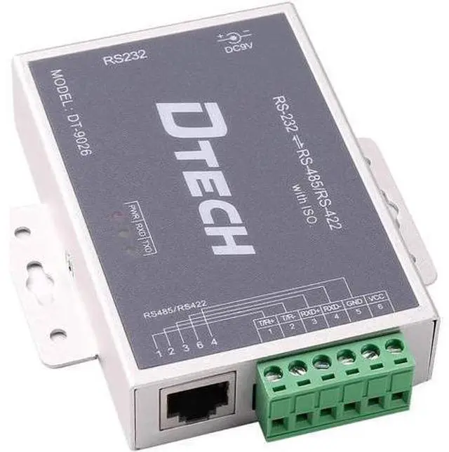 Alt view image 6 of 7 - DTECH Active Isolated RS232 to RS485 RS422 Converter with RJ45 Serial Port Terminal Board Power Adapter DB9 Cable Optical Isolation Protection 2.5kV