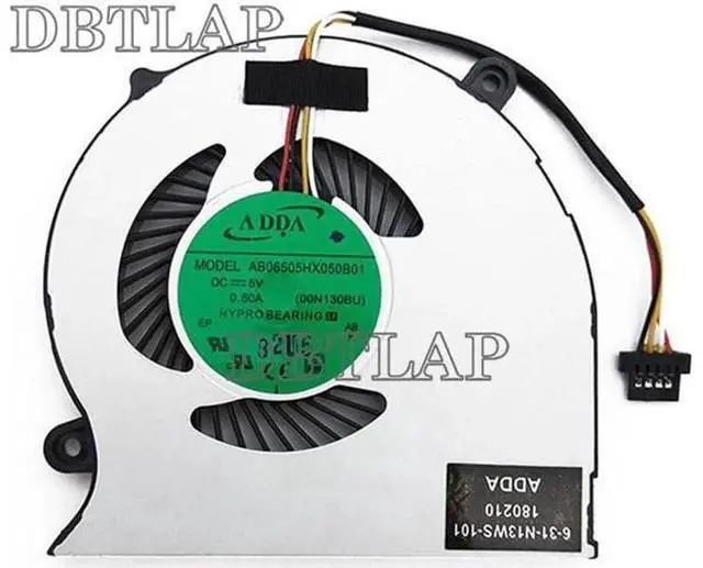 Main image of Laptop CPU Cooling Fan for ADDA AB06505HX050B01 00N130BU 6-31-N14WS-100 6-31-N13WS-101 6-31-N130S-102 4pin Cooler Fan