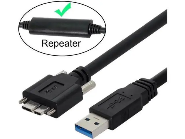 Alt view image 4 of 7 - Micro USB 3.0 Cable, USB 3.0 Type A Male to Micro B Male Cable with Repeater Chipset/Mount Panel Screws 8.0M.
