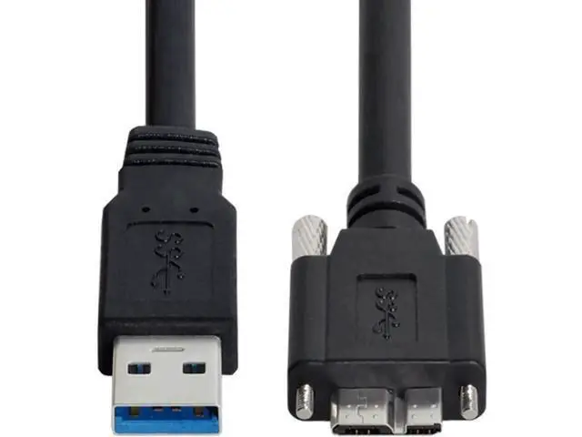 Alt view image 7 of 7 - Micro USB 3.0 Cable, USB 3.0 Type A Male to Micro B Male Cable with Repeater Chipset/Mount Panel Screws 8.0M.