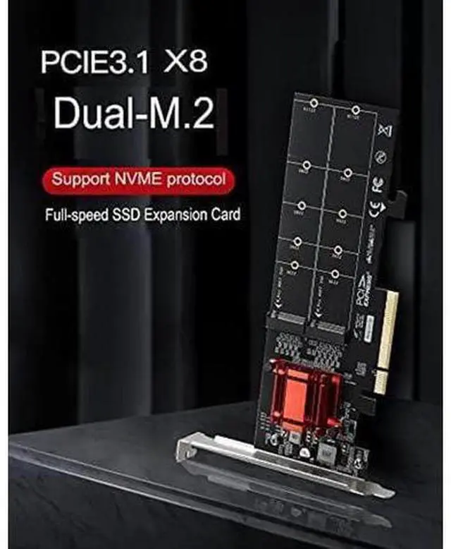 Alt view image 3 of 7 - M.2 NVMe PCIe Adapter, M.2 NVMe NGFF SSD to PCI-e 3.1 Gen3 X8 X16 Card with Low Profile Bracket Support M.2 (M Key) NVMe SSD 22110/2280 /2260/2242 /2230