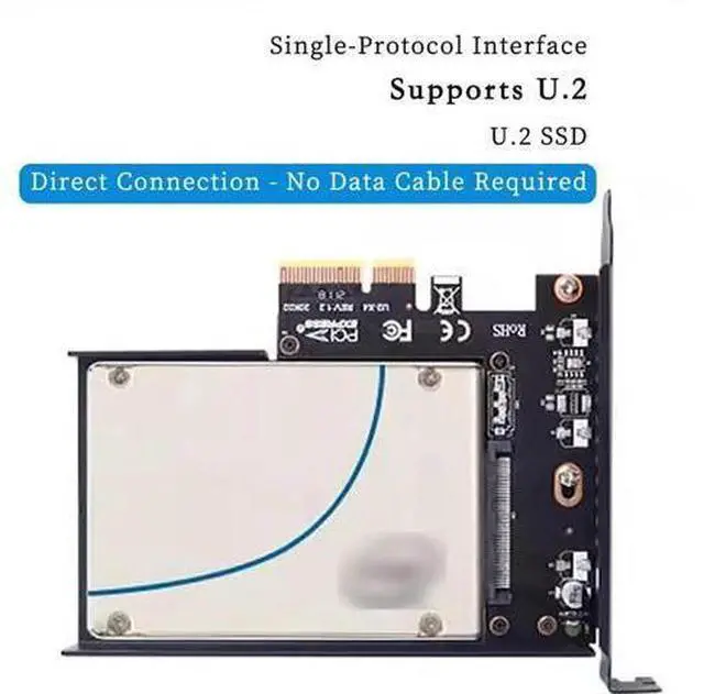 Alt view image 5 of 5 - PCIe X4 x16 to U.2 NVMe Adapter Card 32Gbps/64Gbps High Speed Expansion Support U.2 SSD Compatible with PCIe X4 X8 X16 Slots (PCIE 4.0 X16 Card+Enclosure)