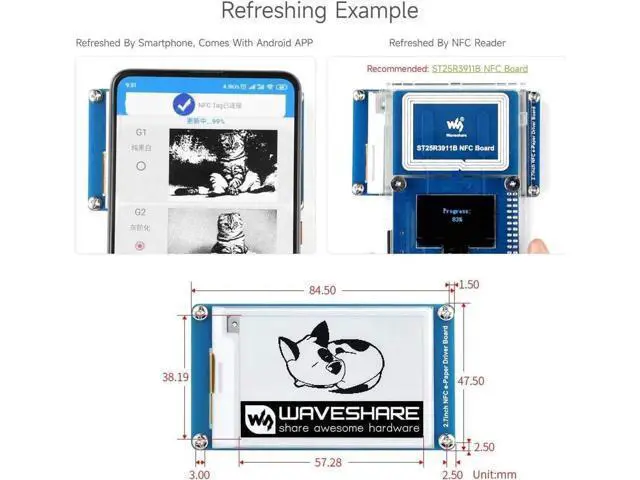 Alt view image 5 of 6 - 2.7inch Passive-Powered E-Paper Module, Novel Passive NFC Technology, No Battery Required, No More Battery Life Trouble, Black and White Display Colors