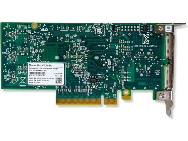 Alt view image 5 of 5 - CX354A 40GbE DP QSFP Adptr LP (CX354A)