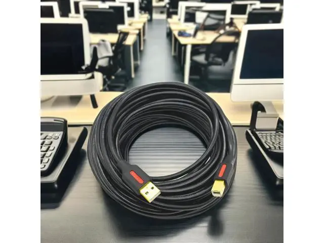 Alt view image 4 of 5 - Aomoproing USB printing cable with pure copper core. Environmentally friendlydouble-shielded high-speed USB 2.0 data cable with square connector. 15M