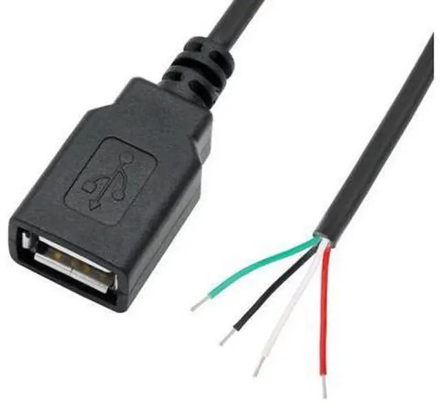 Alt view image 2 of 6 - 4Pcs Short USB A Female to 4 Pin Bare Wire 11inch, USB 5V/2A 4 Pin Pigtail Open End Power and Data Cable, for Equipment Installed or Replacement Repair DIY Cable