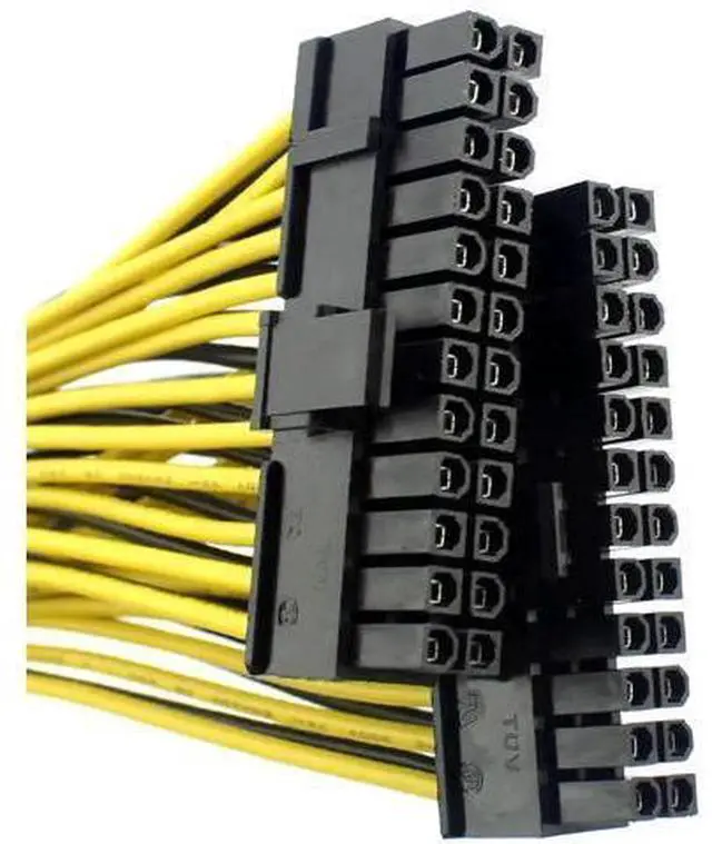 Alt view image 3 of 5 - 2 Pack 24P 20+4 Pin Dual PSU Synchronous Startup Cable, 18AWG ATX Motherboard Power Adapter Cord, 20cm Mining Rig Dual Power Supply Extension Cable