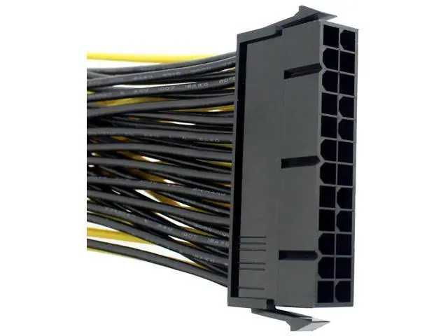 Alt view image 5 of 5 - 2 Pack 24P 20+4 Pin Dual PSU Synchronous Startup Cable, 18AWG ATX Motherboard Power Adapter Extension Cord, 20cm Mining Rig Power Splitter Cable