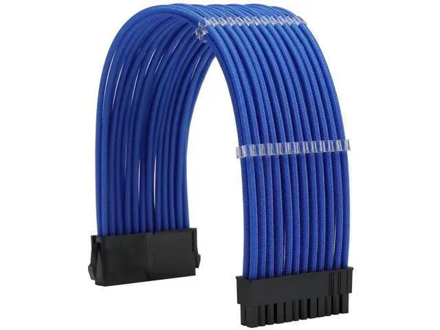 Alt view image 5 of 6 - Blue Sleeved PSU Extension Cable Kit, 18AWG ATX 24Pin + EPS 8Pin (4+4) + PCI-E 8Pin (6+2) Extension Cords with Cable Combs, Power Extender Set for PSU to Motherboard & Graphics Card