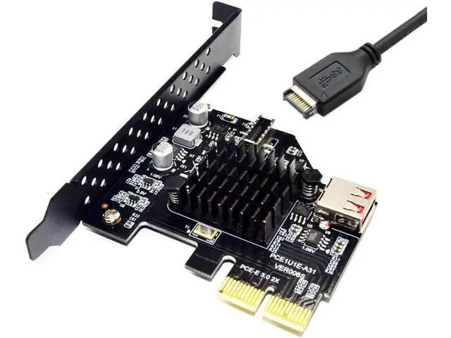 Alt view image 3 of 6 - USB 3.2 Gen2 PCIe Expansion Card, Internal 20Pin Type-E A-Key Header for Front Panel USB-C, 10Gbps PCI Express Card with USB2.0 Type-A Female & Full Height Bracket