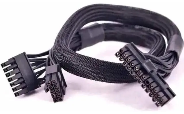 Main image of 60cm Sleeved Modular PSU Cable, 10Pin+14Pin to ATX 24Pin (20+4Pin) Adapter Cord, 18AWG for Corsair AX1200 / AX1200i / RM Series Full Modular Power Supply