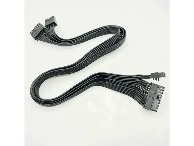 Alt view image 2 of 6 - 60cm Sleeved Modular PSU Cable, 10Pin+14Pin to ATX 24Pin (20+4Pin) Adapter Cord, 18AWG for Corsair AX1200 / AX1200i / RM Series Full Modular Power Supply