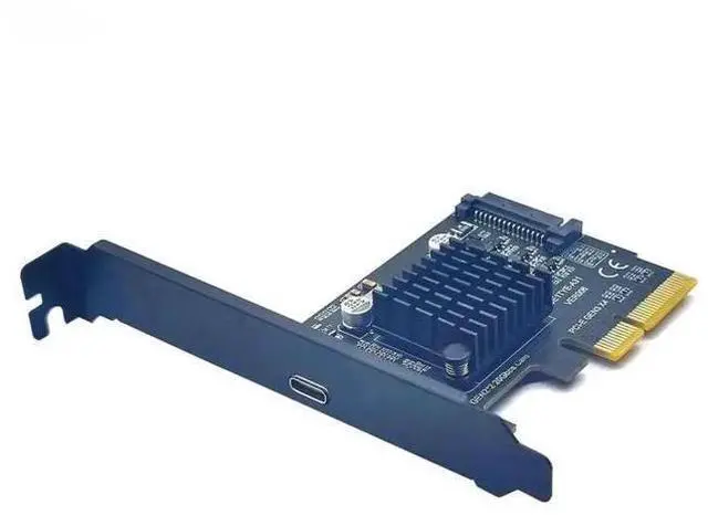 Main image of PCIe 3.0 X4 USB 3.2 Gen2x2 Expansion Card, 20Gbps Single Type-C Port PCI Express Adapter with SATA Power Supply for Desktop PC