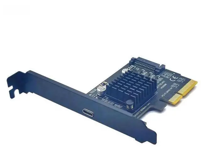 Alt view image 2 of 3 - PCIe 3.0 X4 USB 3.2 Gen2x2 Expansion Card, 20Gbps Single Type-C Port PCI Express Adapter with SATA Power Supply for Desktop PC