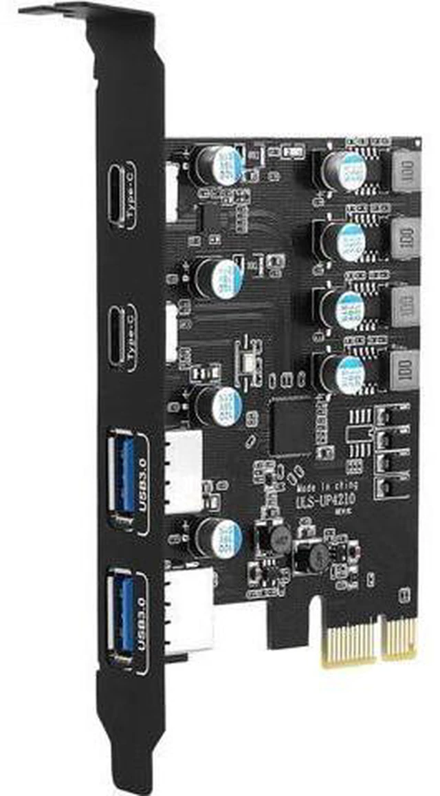 Main image of PCIe x1 4-Port USB 3.2 Gen1 Expansion Card (2 USB-A + 2 USB-C), 5Gbps PCI Express USB 3.0 Hub Add-On Card, Compatible with Windows XP/7/8/10 & Mac OS 10.8.2 and Above