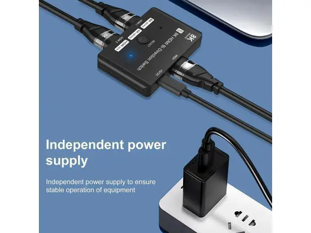 Alt view image 2 of 7 - Bi-Directional HDMI 2.1 Switch 2 In 1 Out / 1 In 2 Out, 48Gbps Bandwidth, Supports 8K@60Hz & 4K@120Hz, Dynamic HDR & Dolby Atmos for PS5 Xbox QLED TV Fire TV Box
