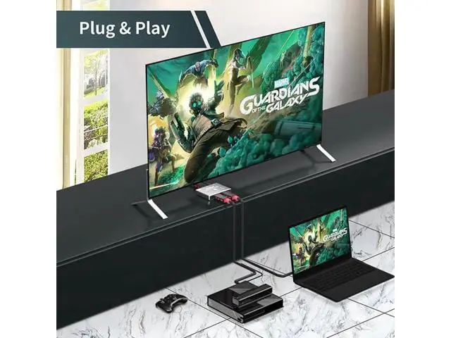 Alt view image 3 of 7 - Bi-Directional HDMI 2.1 Switch 2 In 1 Out / 1 In 2 Out, 48Gbps Bandwidth, Supports 8K@60Hz & 4K@120Hz, Dynamic HDR & Dolby Atmos for PS5 Xbox QLED TV Fire TV Box